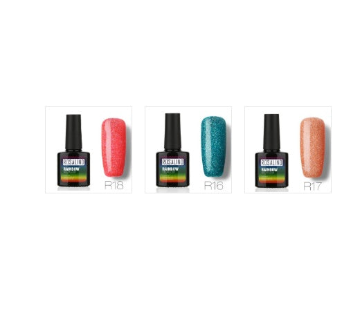 3-shade gel nail polish set, shades R16, R17, R18