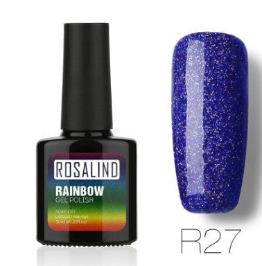 Deep blue glitter gel nail polish, shade R27