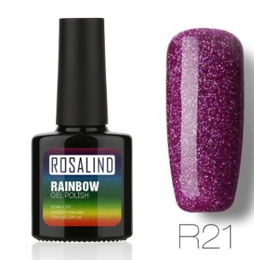 Deep pink glitter gel nail polish, shade R21