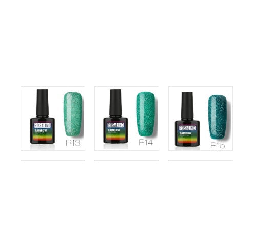 3-shade gel nail polish set, shades R13, R14, R15