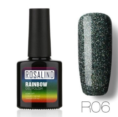 Deep green glitter gel nail polish, shade R06