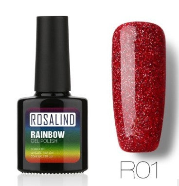 Deep red glitter gel nail polish, shade R01