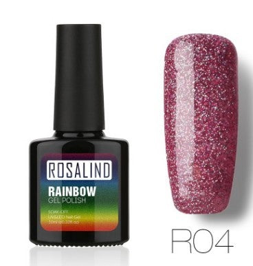 Rich red glitter gel nail polish, shade R04