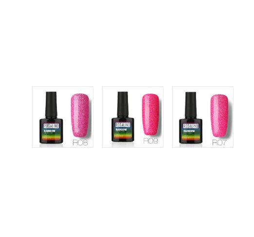 3-shade gel nail polish set, shades R07, R08, R09