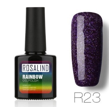 Espresso violet glitter gel nail polish, shade R23