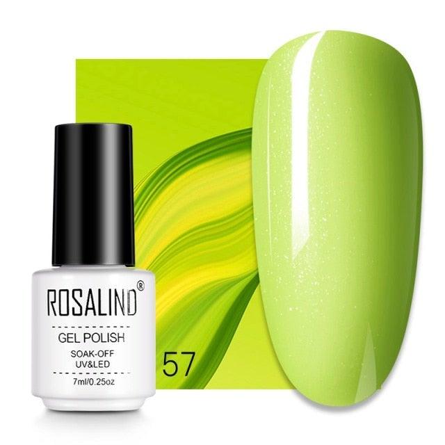 Pale green crème gel nail polish, shade RC57