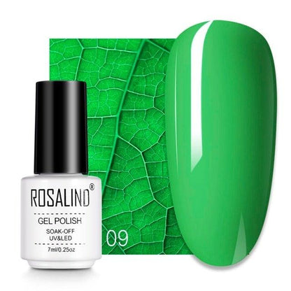 Soft green crème gel nail polish, shade RC09