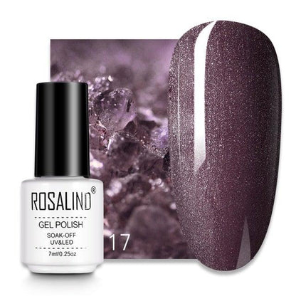 Deep pink shimmer gel nail polish, shade RC17