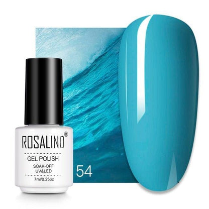 Soft blue crème gel nail polish, shade RC54