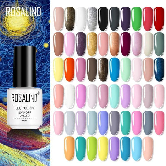 ROSALIND Gel Nail Polish, 85 Shades, Soak-Off UV/LED, 7ml