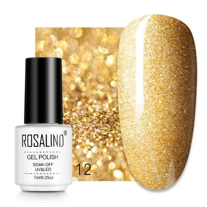Soft coral glitter gel nail polish, shade RC12