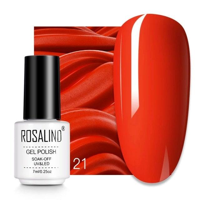 Rich red crème gel nail polish, shade RC21