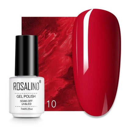 Deep red crème gel nail polish, shade RC10