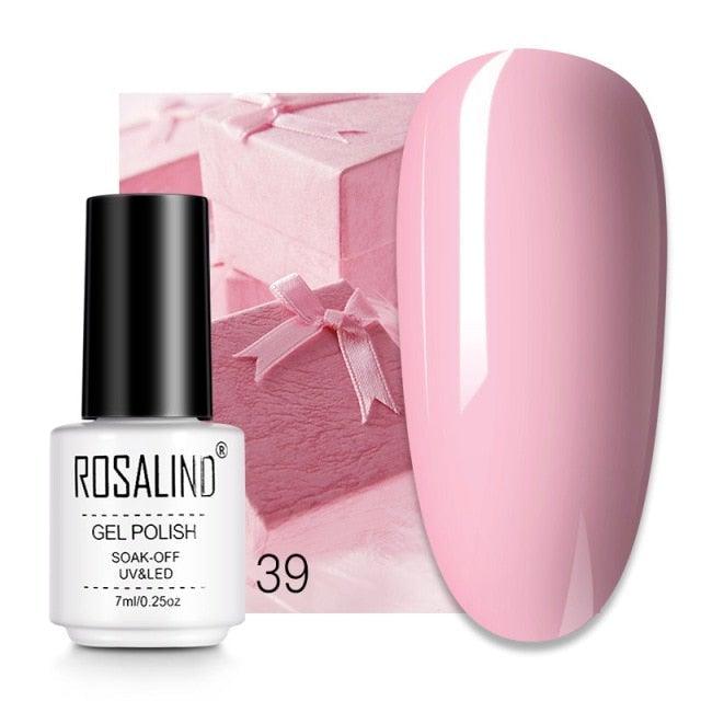 Pale pink crème gel nail polish, shade RC39