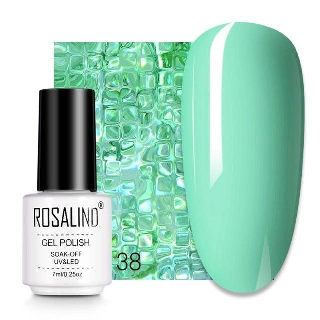 Pale green crème gel nail polish, shade RC38