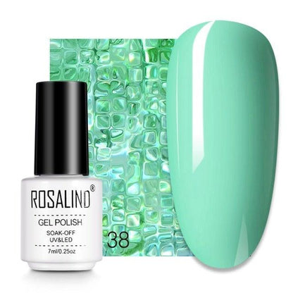 Pale green crème gel nail polish, shade RC38
