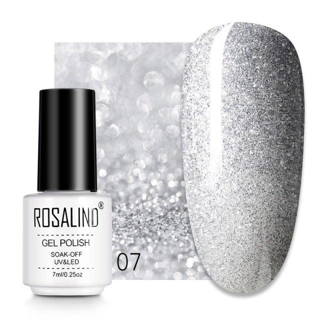 Pale ivory glitter gel nail polish, shade RC07