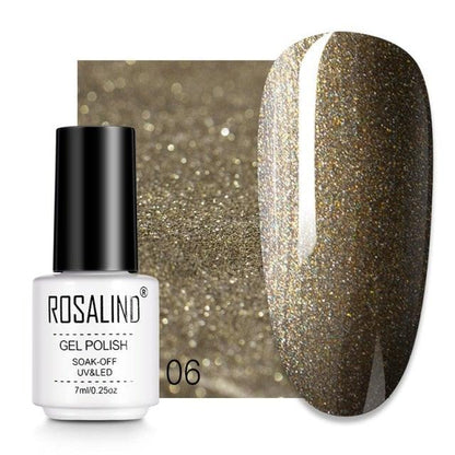 Rich nude glitter gel nail polish, shade RC06