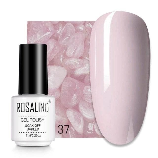 Pale red sheer gel nail polish, shade RC37