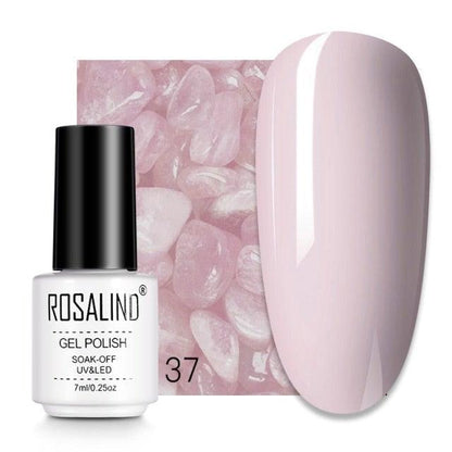Pale red sheer gel nail polish, shade RC37