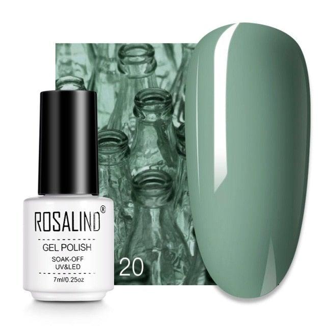 Rich green crème gel nail polish, shade RC20