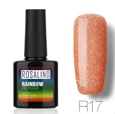 Soft red shimmer gel nail polish, shade R17