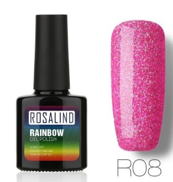 Rich red glitter gel nail polish, shade R08