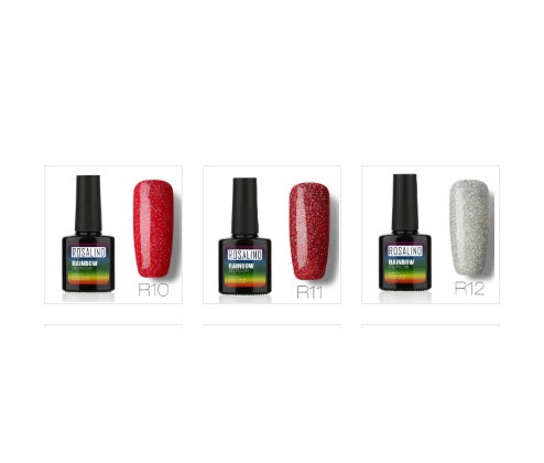 3-shade gel nail polish set, shades R10, R11, R12