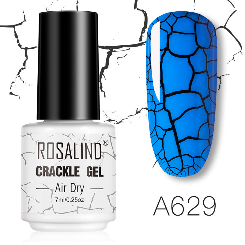 Rich blue crackle gel nail polish, shade RTA629