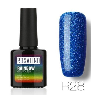 Deep blue glitter gel nail polish, shade R28