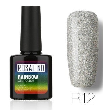Soft grey glitter gel nail polish, shade R12