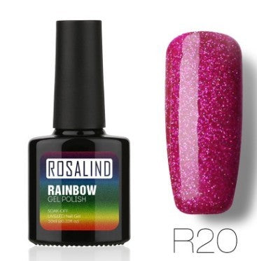 Deep pink glitter gel nail polish, shade R20