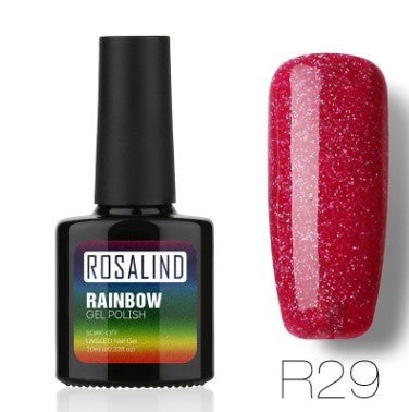Deep red glitter gel nail polish, shade R29