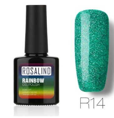 Rich blue glitter gel nail polish, shade R14