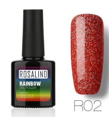 Deep red glitter gel nail polish, shade R02