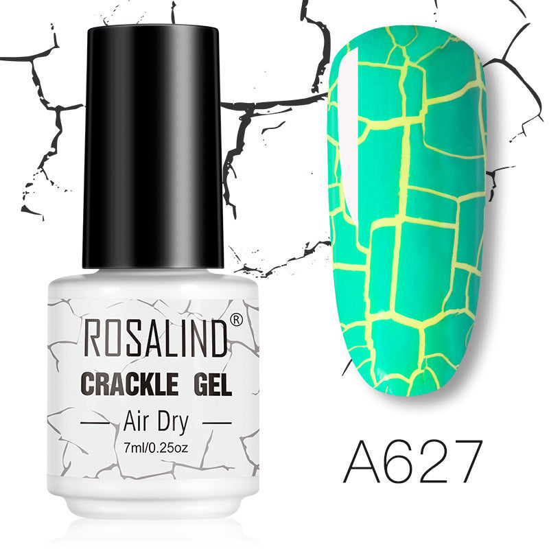 Soft green crackle gel nail polish, shade RTA627