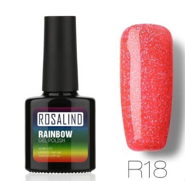Rich red shimmer gel nail polish, shade R18