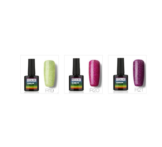 3-shade gel nail polish set, shades R19, R20, R21