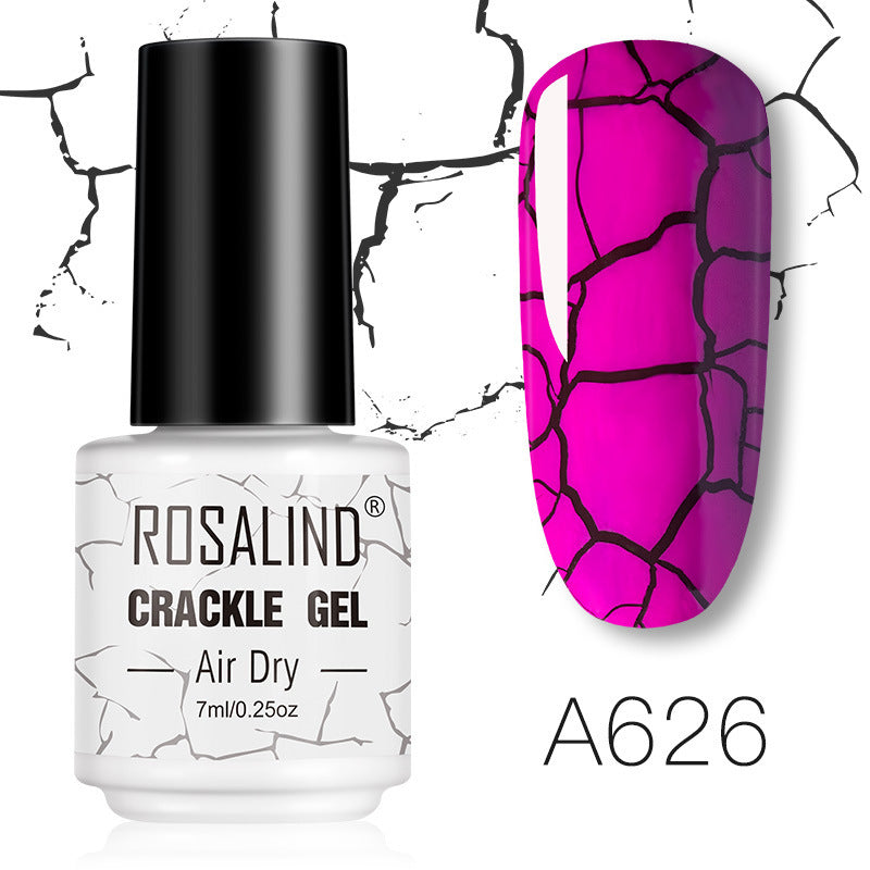 Deep pink crackle gel nail polish, shade RTA626