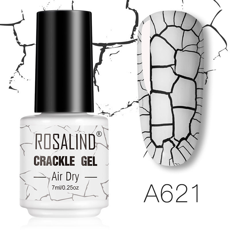 Pale ivory crackle gel nail polish, shade RTA621
