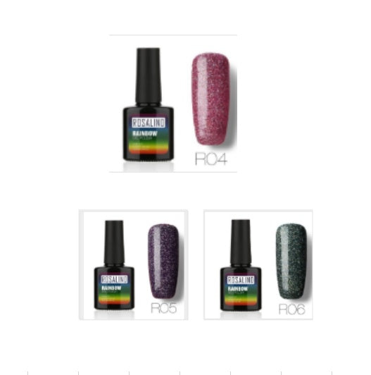 3-shade gel nail polish set, shades R04, R05, R06
