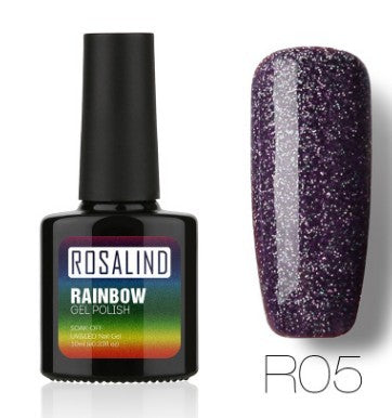 Deep violet glitter gel nail polish, shade R05
