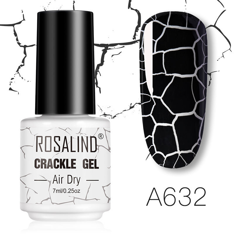 Pale ivory crackle gel nail polish, shade RTA632