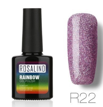 Rich pink glitter gel nail polish, shade R22