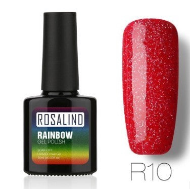 Deep red glitter gel nail polish, shade R10