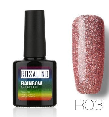 Rich red glitter gel nail polish, shade R03