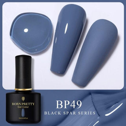 Rich blue crème gel nail polish, shade BP49