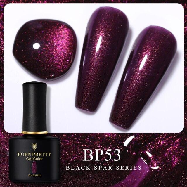 Espresso plum glitter gel nail polish, shade BP53