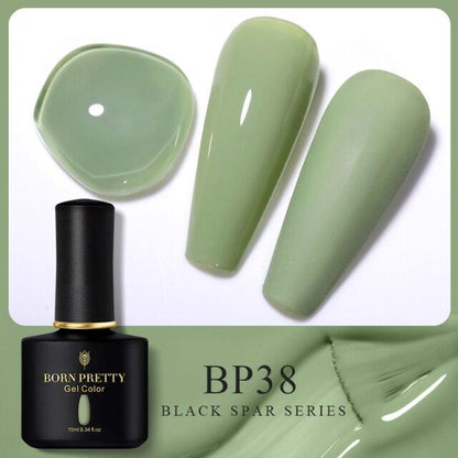 Soft green crème gel nail polish, shade BP38