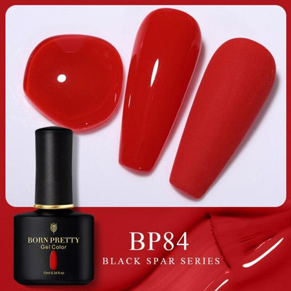 Deep red crème gel nail polish, shade BP84
